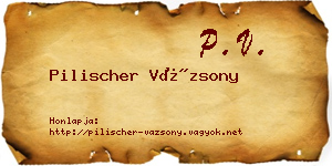 Pilischer Vázsony névjegykártya